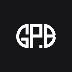 GPB letter logo design on black background. GPB creative initials letter logo concept. GPB letter design.