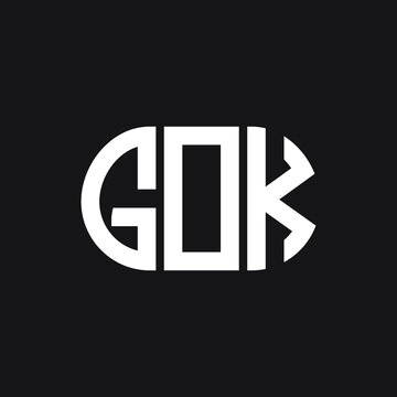 GOK letter logo design on black background. GOK creative initials letter logo concept. GOK letter design.