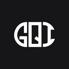 GQI letter logo design on black background. GQI creative initials letter logo concept. GQI letter design.
