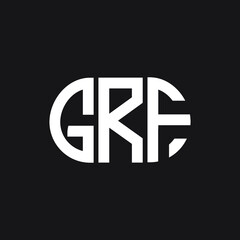 GRF letter logo design on black background. GRF creative initials letter logo concept. GRF letter design.

