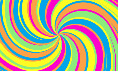 groovy abstract spiral rainbow swirl pattern background
