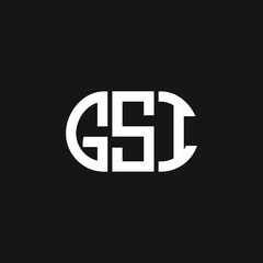GSI letter logo design on black background. GSI creative initials letter logo concept. GSI letter design.