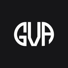 GVA letter logo design on black background. GVA creative initials letter logo concept. GVA letter design.