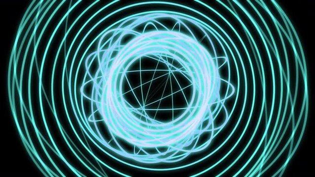 3D Streamline Mandala Blue VJ Loop Animation Background 