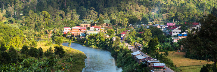 Fototapeta na wymiar Ranomafana Town and Namorona River, Madagascar Central Highlands