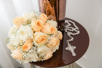 wedding bouquet on the table