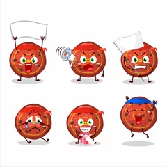 Fotobehang Mascot design style of red cookies pig character as an attractive supporter © kongvector