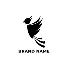 logo template with the shape of a bird flying sideways