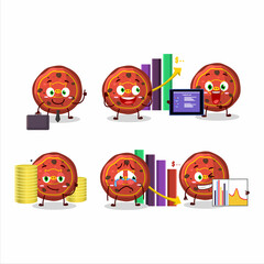 Red cookies pig character designs as a trader investment mascot