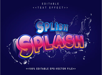 editable splish splash editable text effect.perfect for tourism promotional tools.logo text.typhography logo
