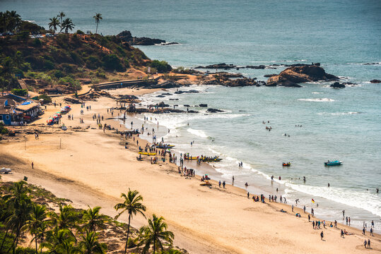 View of Vagator Beach from Chapora Fort, Goa, India