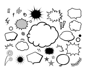 Huge Collection of Comics, Comic Speech Bubbles, Blank Interactive Clouds with Halftone Dot Background in Pop Art Style.Vector Illustration for Comic Books, Social Media Banners, Promotional Materials