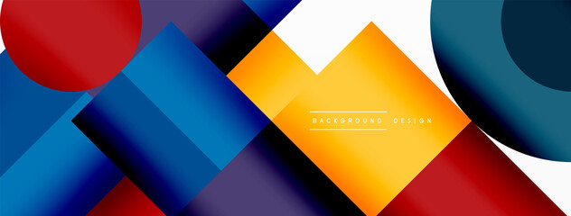 Obraz premium Beautiful abstract background. Circles, triangle shapes, and squares. Minimal geometric template for wallpaper, banner, background or landing