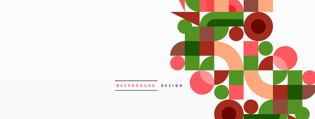 Minimal geometric abstract background. Circle square and triangle design. Trendy techno business template for wallpaper, banner, background or landing