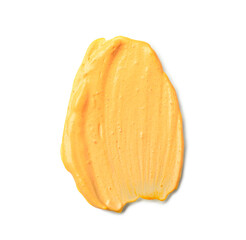 Smear of turmeric mask on white background