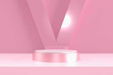 podium 3d model luxury decor pink