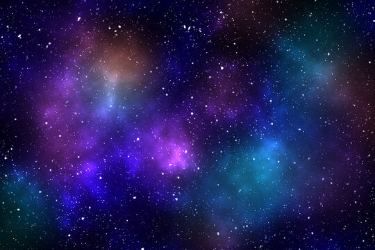 Nebula and galaxies in space. Abstract cosmos background for web banner