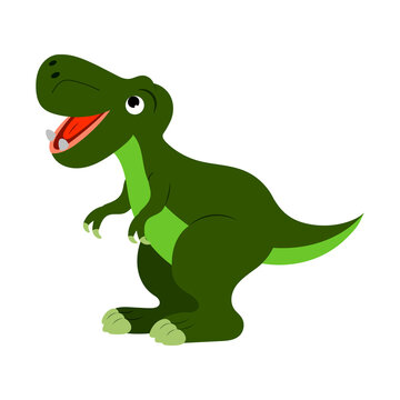 cute cartoon dinosaur baby tyrannosaurus. vector isolated on white background.