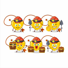 miners yellow heart arrow necklace cute mascot character wearing helmet