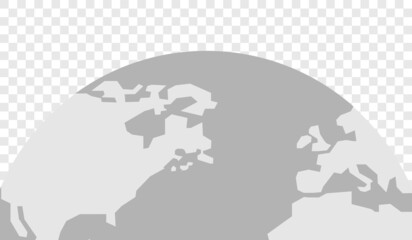 World map globe on white background .Vector graphic in flat style