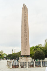 Istanbul, Turkey - 05.05.2021: View of the walled obelisk