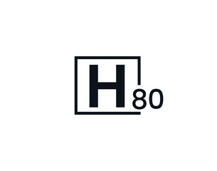 H80, 80H Initial letter logo