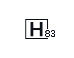 Obraz premium H83, 83H Initial letter logo