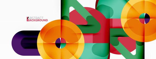 Obraz premium Creative geometric wallpaper. Circles, lines background. Business template for wallpaper, banner, background or landing