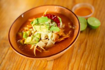 mexican pozole soup bowl food 