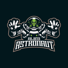 Astronaut mascot logo design vector with modern illustration concept style for badge, emblem and t shirt printing. Alien astronaut illustration for sport and esport team.
