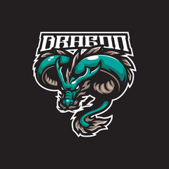 Dragon mascot logo design vector with modern illustration concept style for badge, emblem and t shirt printing. Angry dragon illustration for sport and esport team.