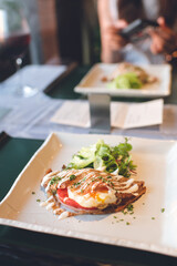 Galette with egg and vegetables