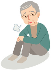 落ち込む高齢者　男性　うつ