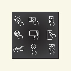 finger icon logo touch togle switcch