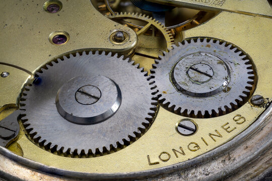 Longines classic mechanical watch. Close Up