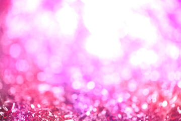 Pink glitter lights texture. Abstract christmas background.