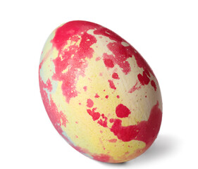 Multicolored Easter egg on white background