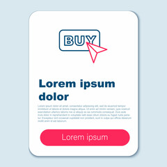 Line Buy button icon isolated on grey background. Colorful outline concept. Vector