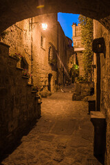 Civita di Bagnoregio at night, Province of Viterbo, Italy