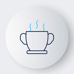 Line Bowl of hot soup icon isolated on white background. Colorful outline concept. Vector