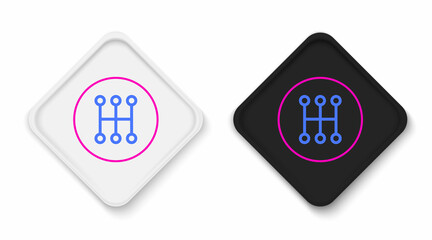 Line Gear shifter icon isolated on white background. Manual transmission icon. Colorful outline concept. Vector