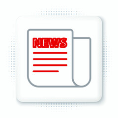 Line News icon isolated on white background. Newspaper sign. Mass media symbol. Colorful outline concept. Vector