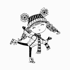 Chibi Girls Coloring Page For Kids 