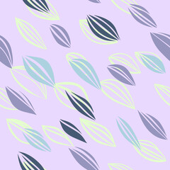 Flying objects similar to contour sheets. Delicate vector seamless pattern for decor, wallpaper, textiles and backgrounds or paper.