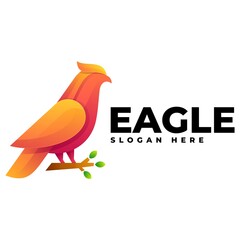 Vector Logo Illustration Eagle Gradient Colorful Style.
