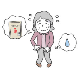 尿意を感じる高齢女性