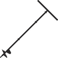 Manual drill for soil. Agricultural tools. Black flat symbol.