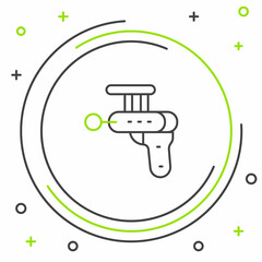 Line Ray gun icon isolated on white background. Laser weapon. Space blaster. Colorful outline concept. Vector