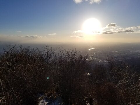 Japanese Sunrise View of Takasaki from Mizusawa Yama Mountain Gunma Japan