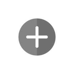 Fototapeta premium Add grey flat vector icon